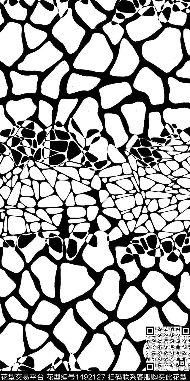 连衣裙动物纹抽象传统印花华亿平台下载（图片编号: 1492127） - 瓦栏（Walan）