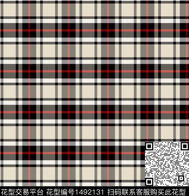 格子大牌风复古传统印花华亿平台下载（图片编号: 1492131） - 瓦栏（Walan）