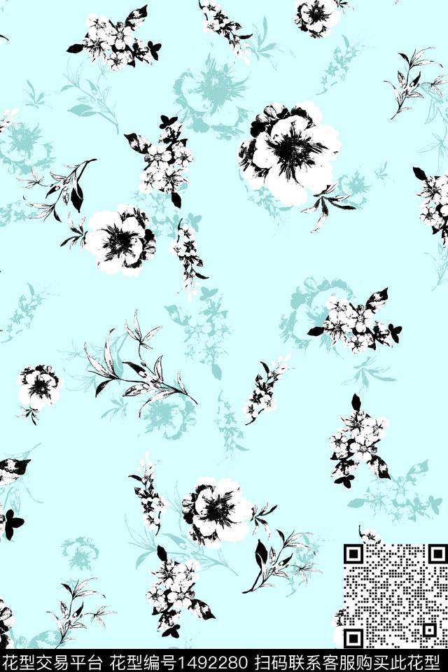 绿植树叶雪纺大牌风数码印花华亿平台下载（图片编号: 1492280） - 瓦栏（Walan）