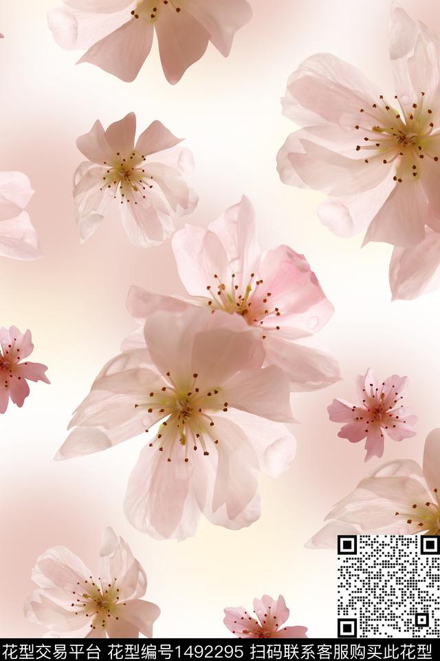 花卉大牌风小清新数码印花华亿平台下载（图片编号: 1492295） - 瓦栏（Walan）