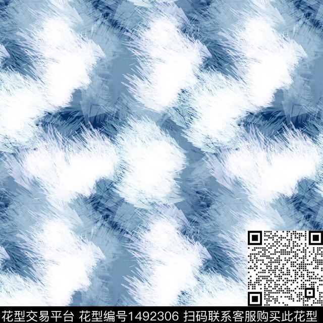 肌理抽象男装手绘数码印花华亿平台下载（图片编号: 1492306） - 瓦栏（Walan）