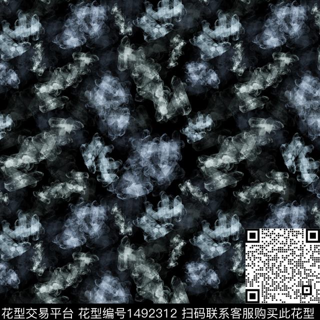 肌理抽象男装手绘数码印花华亿平台下载（图片编号: 1492312） - 瓦栏（Walan）