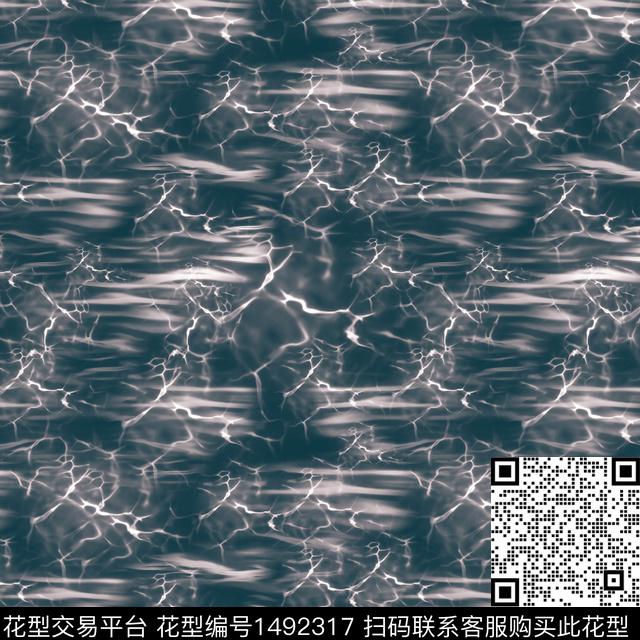 肌理闪电抽象男装数码印花华亿平台下载（图片编号: 1492317） - 瓦栏（Walan）