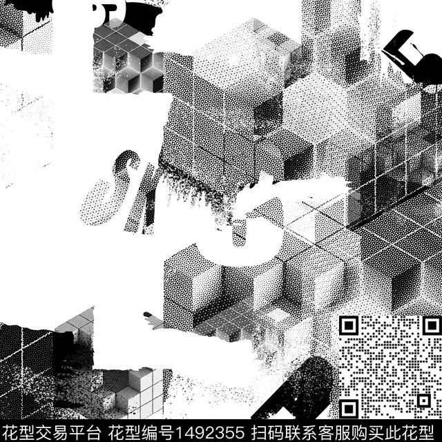 几何抽象男装大牌风传统印花华亿平台下载（图片编号: 1492355） - 瓦栏（Walan）