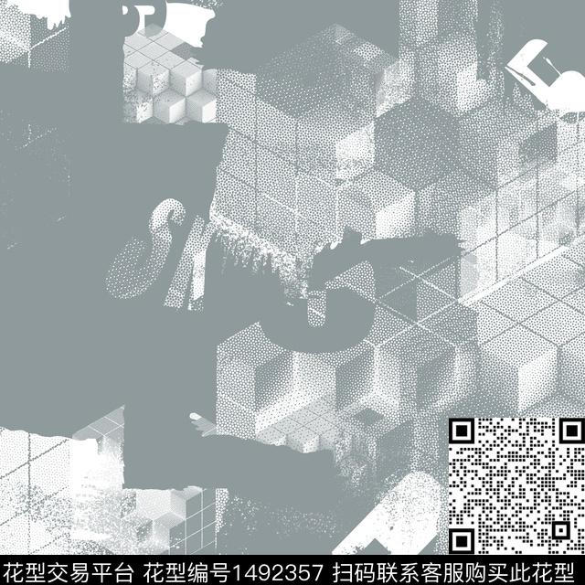 几何抽象男装大牌风传统印花华亿平台下载（图片编号: 1492357） - 瓦栏（Walan）