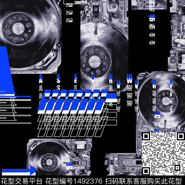 几何字母抽象男装数码印花华亿平台下载（图片编号: 1492376） - 瓦栏（Walan）