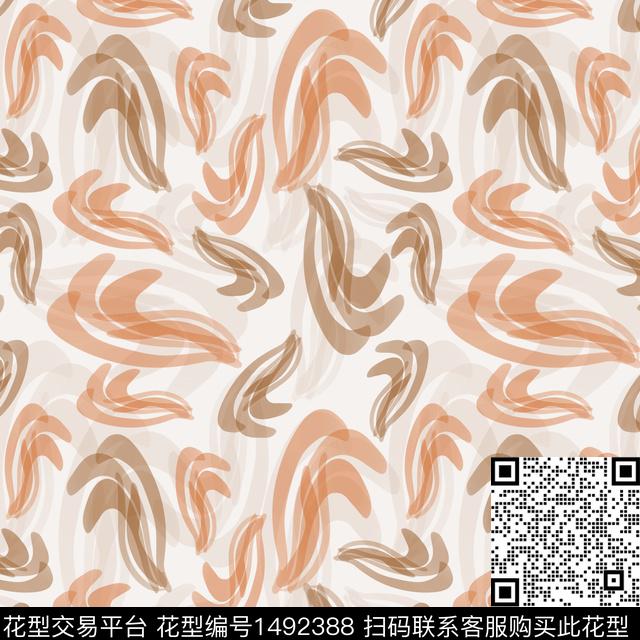 抽象花卉手绘趣味传统印花华亿平台下载（图片编号: 1492388） - 瓦栏（Walan）