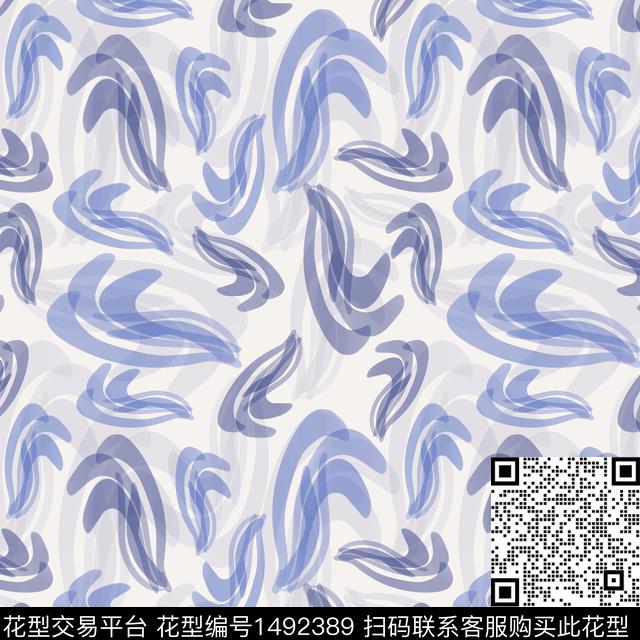 抽象花卉手绘趣味传统印花华亿平台下载（图片编号: 1492389） - 瓦栏（Walan）