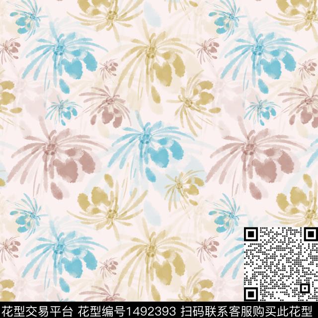 花卉蝴蝶手绘趣味传统印花华亿平台下载（图片编号: 1492393） - 瓦栏（Walan）