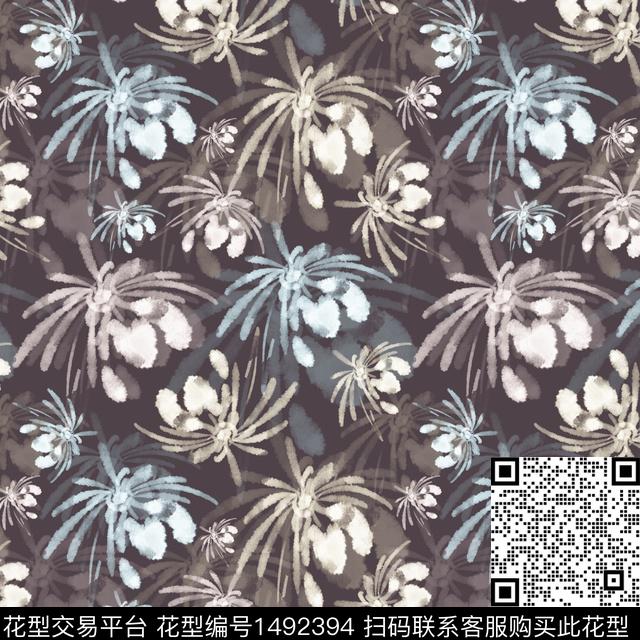 花卉蝴蝶手绘趣味传统印花华亿平台下载（图片编号: 1492394） - 瓦栏（Walan）