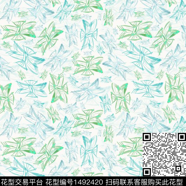 蝴蝶结糖果手绘数码印花华亿平台下载（图片编号: 1492420） - 瓦栏（Walan）