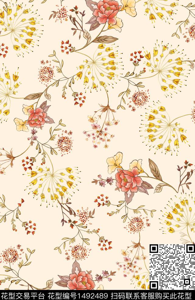 花卉小碎花小清晰数码印花华亿平台下载（图片编号: 1492489） - 瓦栏（Walan）