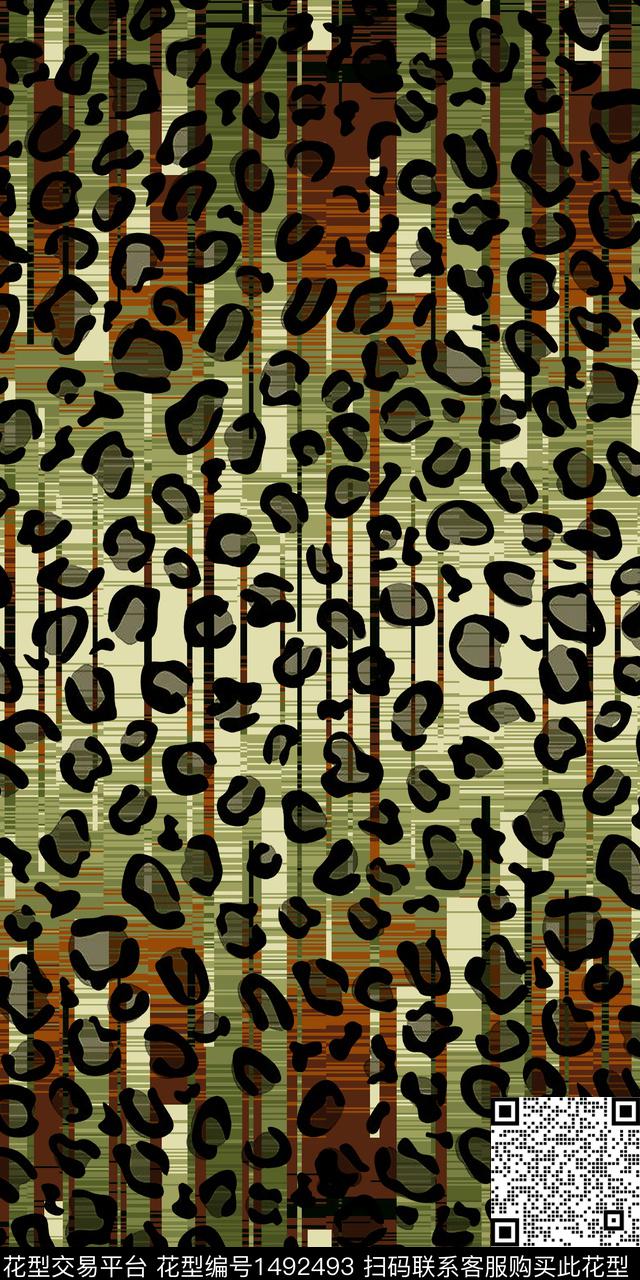 连衣裙动物纹抽象传统印花华亿平台下载（图片编号: 1492493） - 瓦栏（Walan）