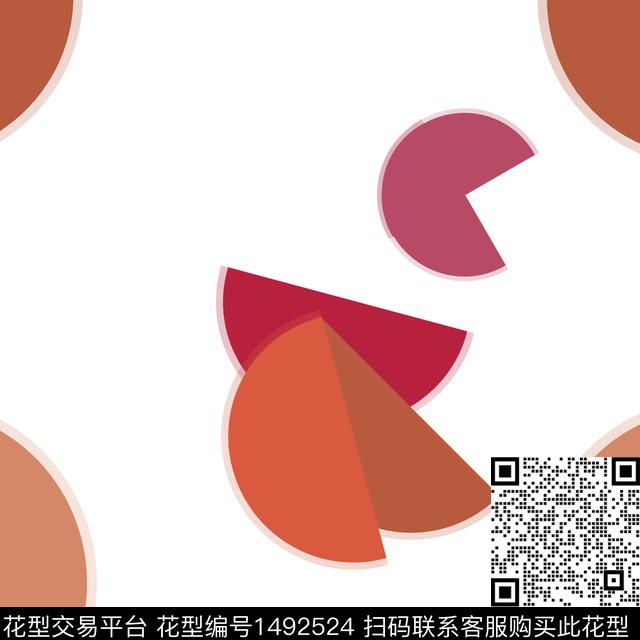 几何红黄数码印花华亿平台下载（图片编号: 1492524） - 瓦栏（Walan）