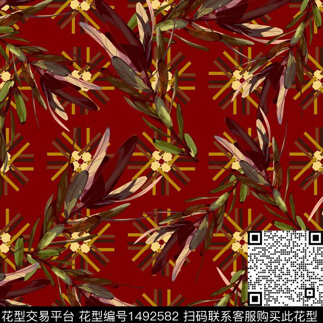 女装花卉大牌风数码印花华亿平台下载（图片编号: 1492582） - 瓦栏（Walan）