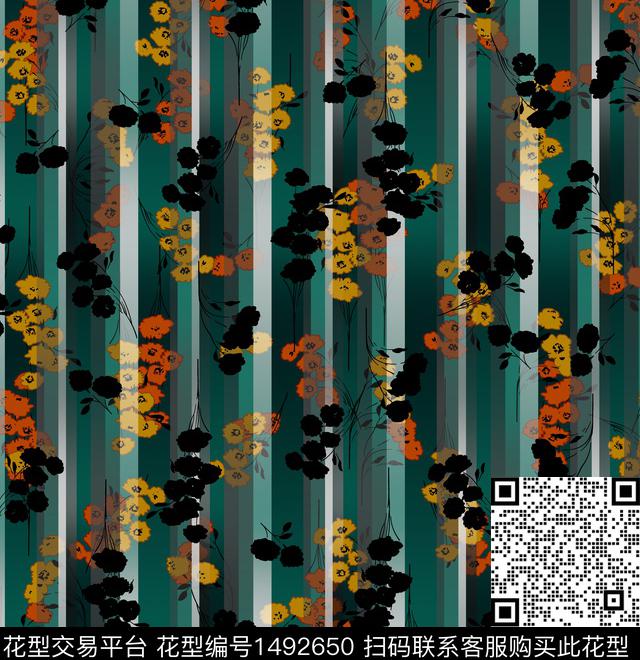 连衣裙女装花卉传统印花华亿平台下载（图片编号: 1492650） - 瓦栏（Walan）