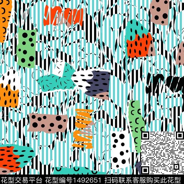 连衣裙女装趣味数码印花华亿平台下载（图片编号: 1492651） - 瓦栏（Walan）