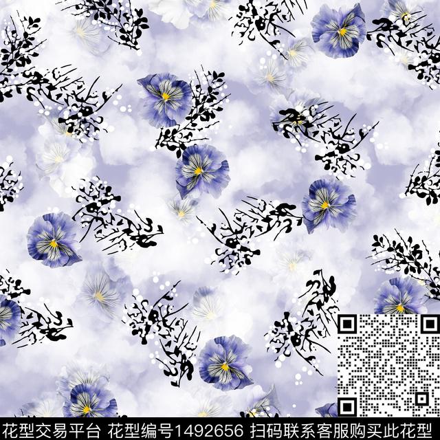 连衣裙女装花卉传统印花华亿平台下载（图片编号: 1492656） - 瓦栏（Walan）