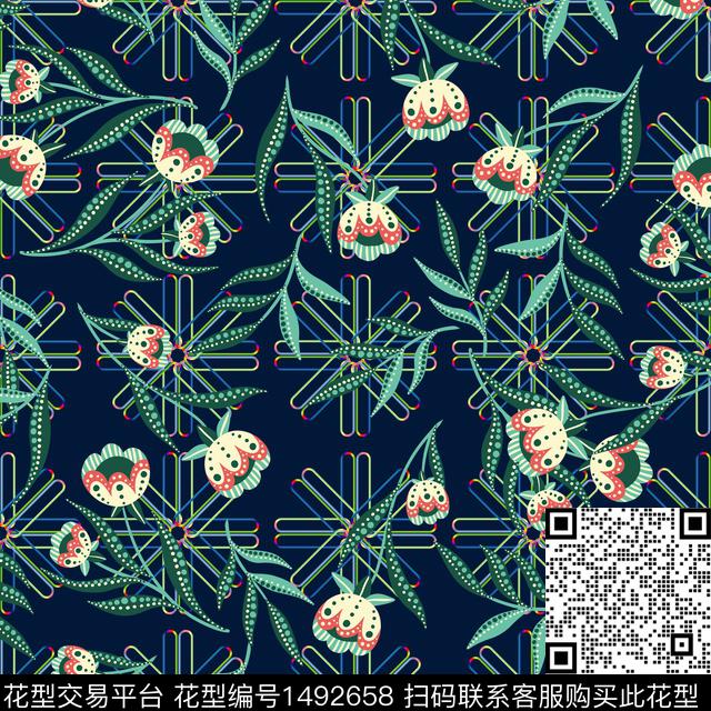 女装花卉大牌风数码印花华亿平台下载（图片编号: 1492658） - 瓦栏（Walan）