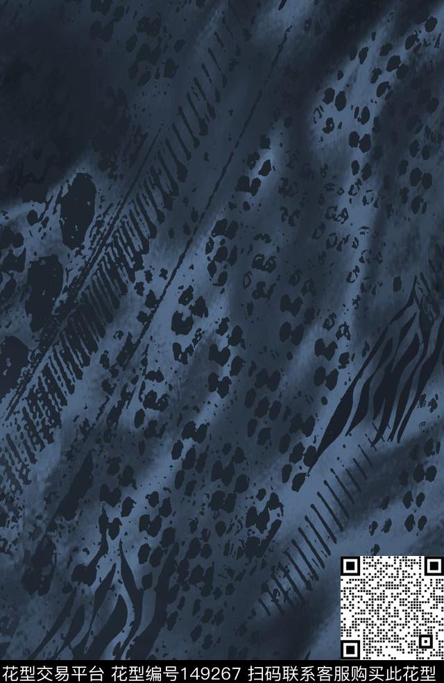 抽象肌理水墨数码印花华亿平台下载（图片编号: 149267） - 瓦栏（Walan）