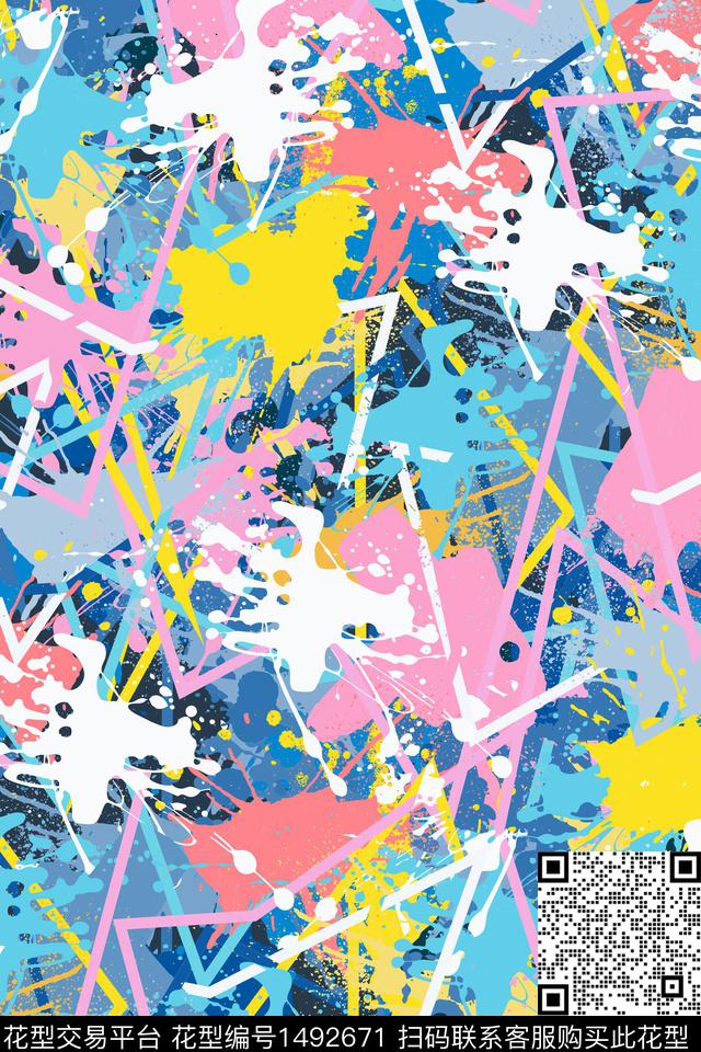 抽象男装户外家居服传统印花华亿平台下载（图片编号: 1492671） - 瓦栏（Walan）