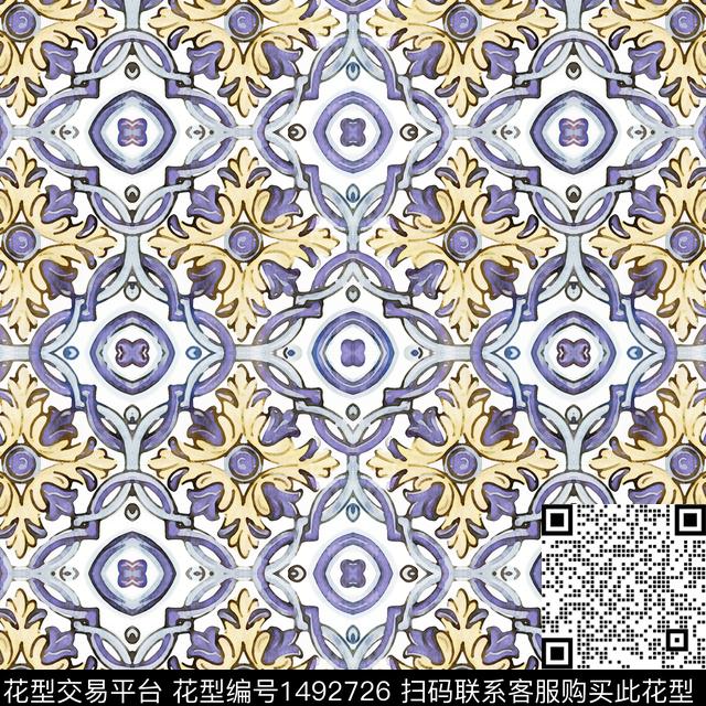 扎染华亿平台民族风大牌风数码印花华亿平台下载（图片编号: 1492726） - 瓦栏（Walan）