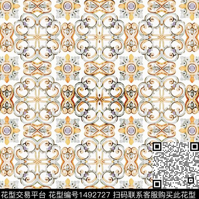 扎染华亿平台民族风大牌风数码印花华亿平台下载（图片编号: 1492727） - 瓦栏（Walan）