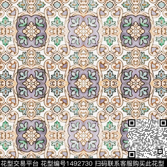 扎染华亿平台民族风大牌风数码印花华亿平台下载（图片编号: 1492730） - 瓦栏（Walan）