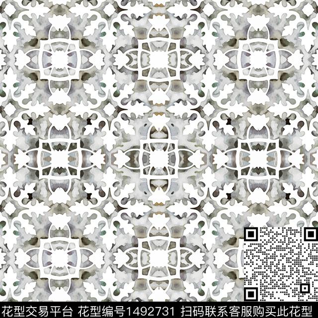 扎染华亿平台民族风大牌风数码印花华亿平台下载（图片编号: 1492731） - 瓦栏（Walan）