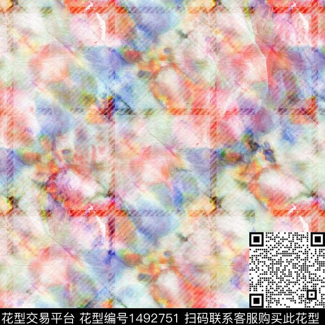 水彩肌理大牌风数码印花华亿平台下载（图片编号: 1492751） - 瓦栏（Walan）