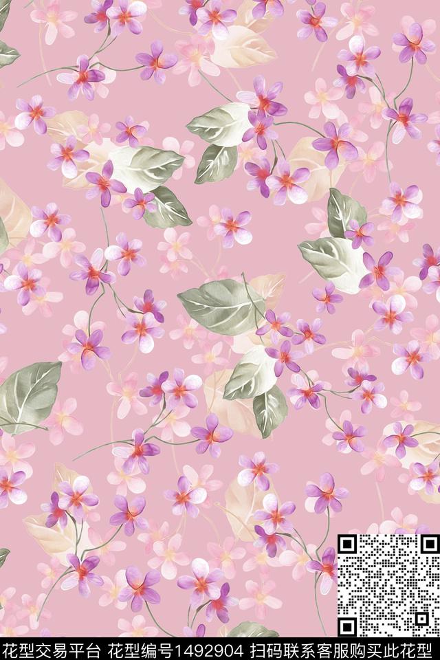 清爽底花卉花卉小清新数码印花华亿平台下载（图片编号: 1492904） - 瓦栏（Walan）