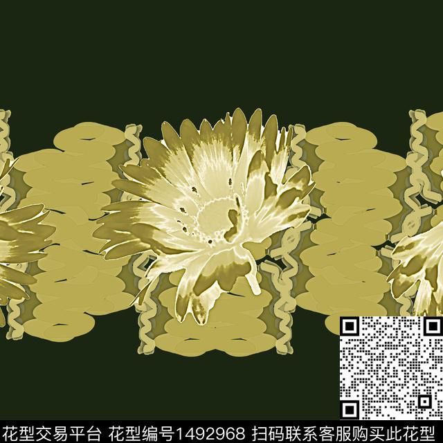 花卉抽象混合拼接数码印花华亿平台下载（图片编号: 1492968） - 瓦栏（Walan）