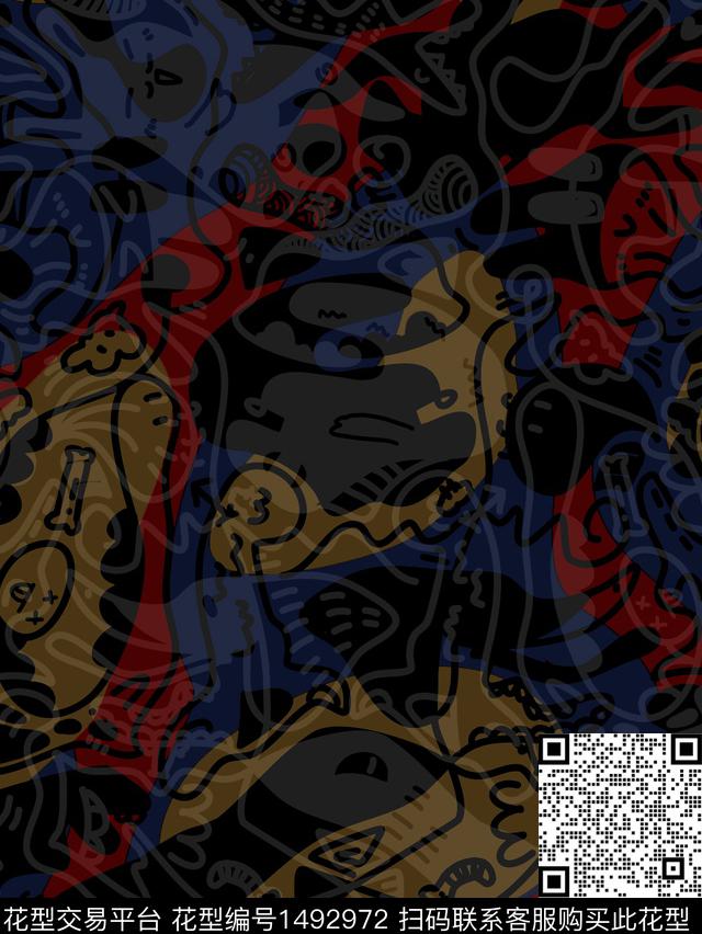 字母文字大牌风传统印花华亿平台下载（图片编号: 1492972） - 瓦栏（Walan）