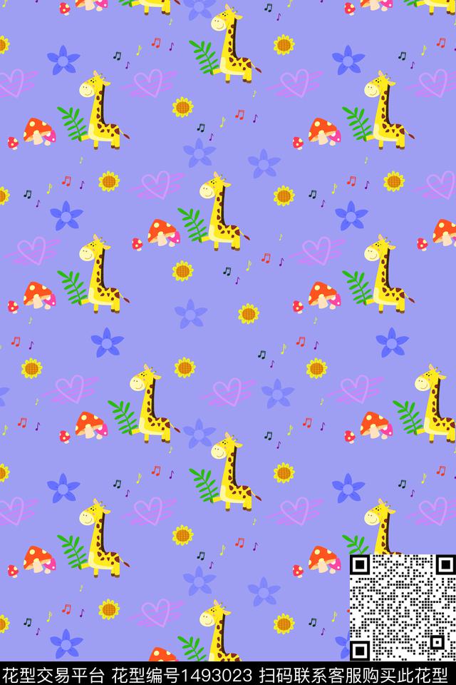 字母卡通动物童装数码印花华亿平台下载（图片编号: 1493023） - 瓦栏（Walan）