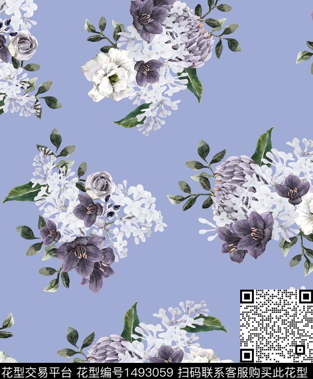 绿植树叶花卉春夏华亿平台数码印花华亿平台下载（图片编号: 1493059） - 瓦栏（Walan）