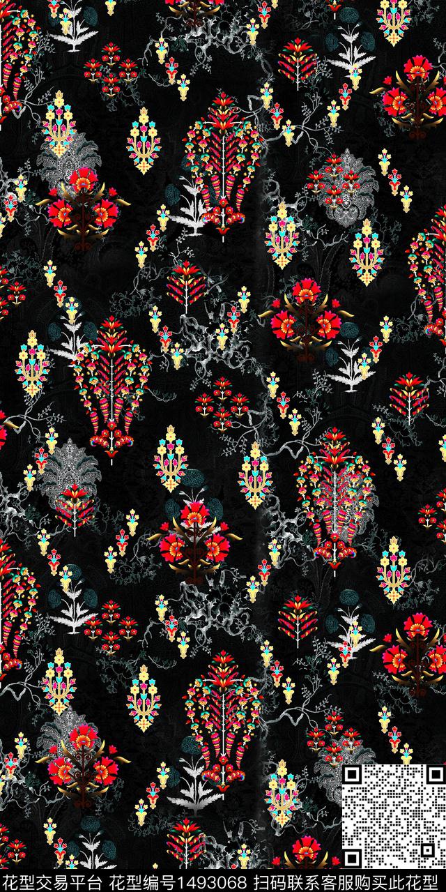 民族风中老年几何数码印花华亿平台下载（图片编号: 1493068） - 瓦栏（Walan）