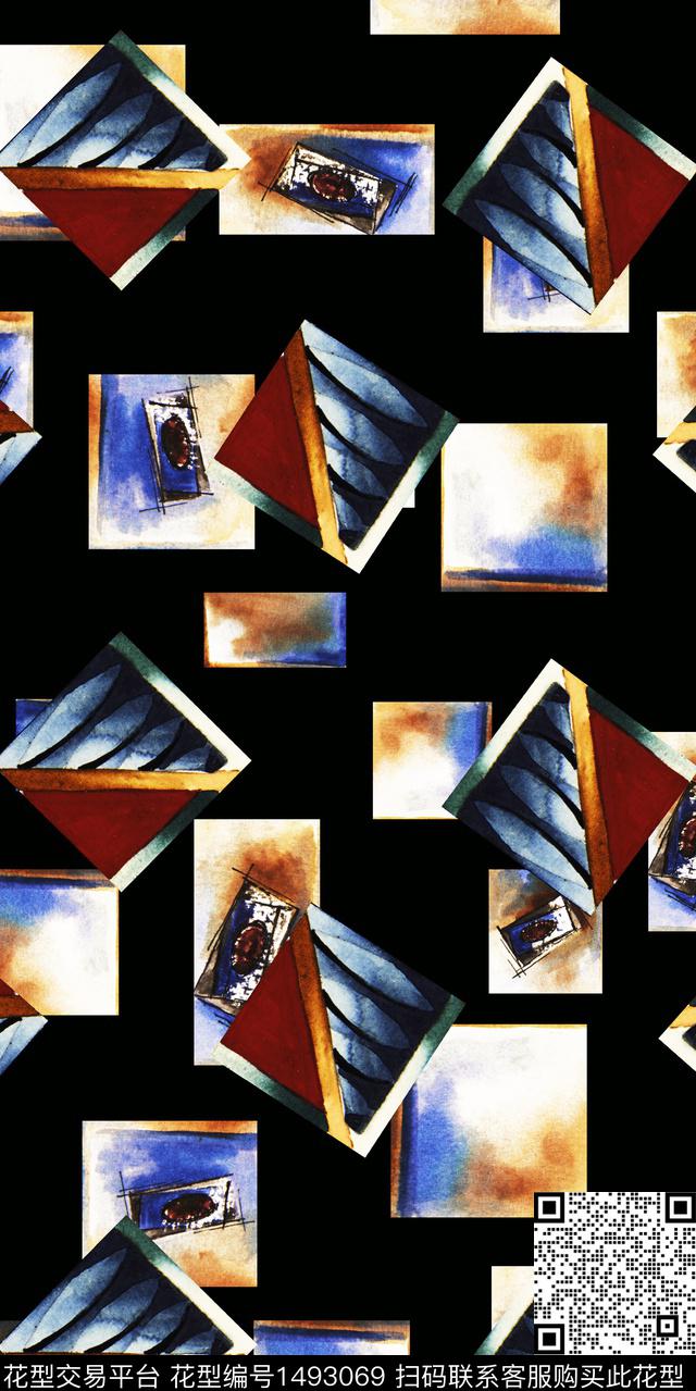 民族风中老年几何数码印花华亿平台下载（图片编号: 1493069） - 瓦栏（Walan）