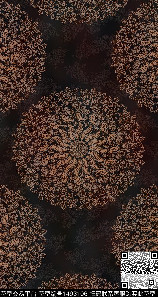 几何民族风香云纱数码印花华亿平台下载（图片编号: 1493106） - 瓦栏（Walan）