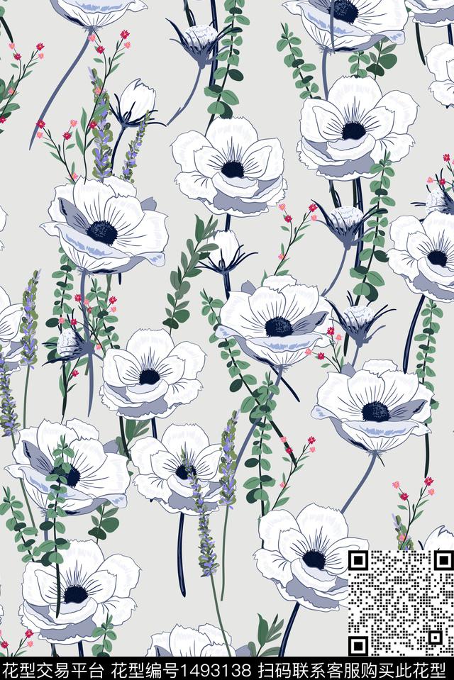 绿植树叶花卉春夏华亿平台数码印花华亿平台下载（图片编号: 1493138） - 瓦栏（Walan）