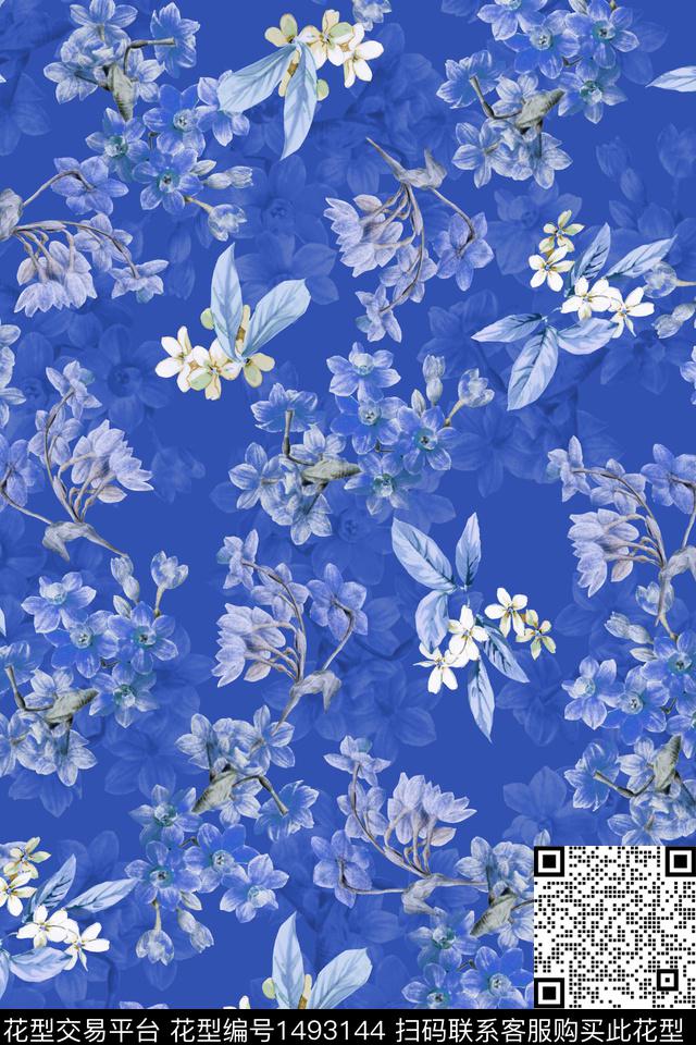 黄花扎染华亿平台花卉数码印花华亿平台下载（图片编号: 1493144） - 瓦栏（Walan）