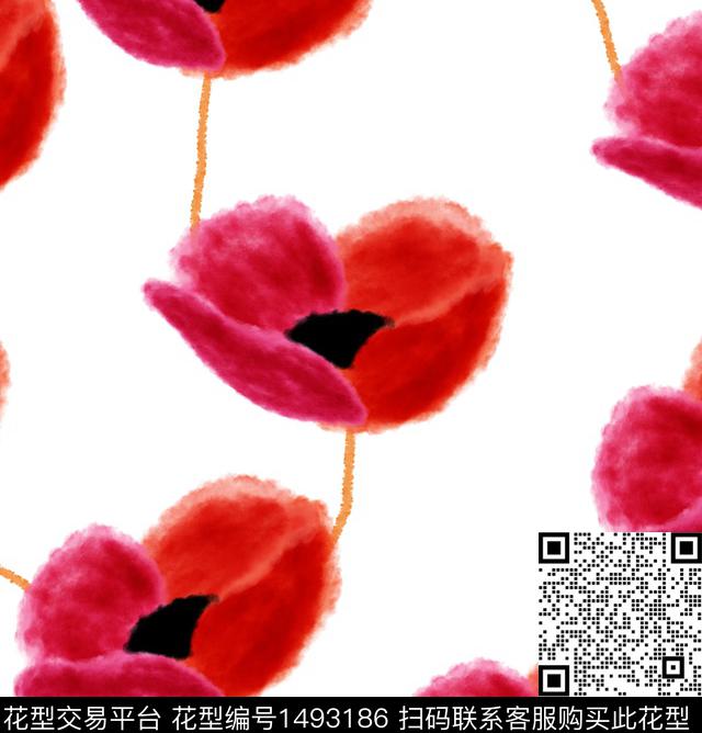 花卉创意数码印花华亿平台下载（图片编号: 1493186） - 瓦栏（Walan）