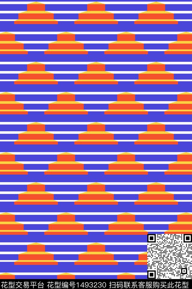 几何格子大牌风传统印花华亿平台下载（图片编号: 1493230） - 瓦栏（Walan）