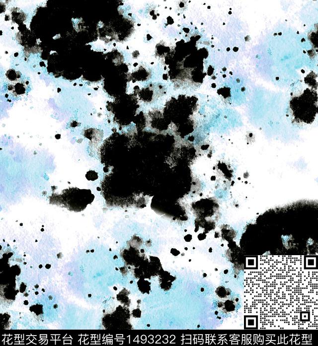 字母海浪扎染华亿平台数码印花华亿平台下载（图片编号: 1493232） - 瓦栏（Walan）