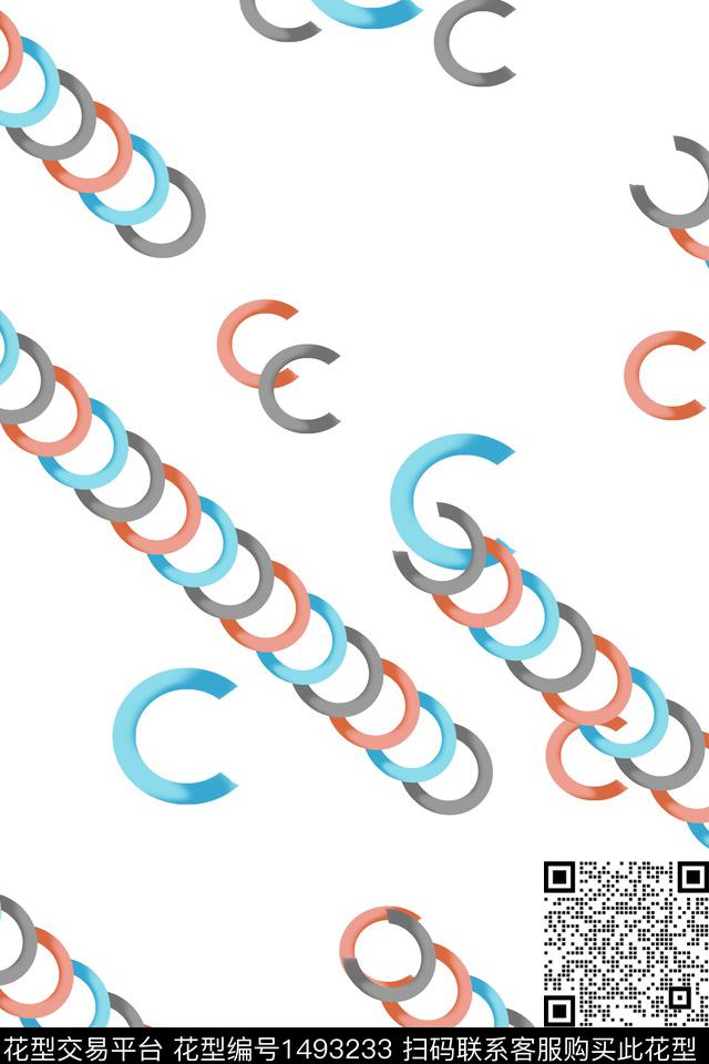 几何格子大牌风数码印花华亿平台下载（图片编号: 1493233） - 瓦栏（Walan）