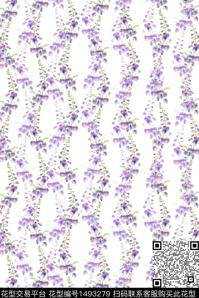 清爽底花卉花卉大牌风数码印花华亿平台下载（图片编号: 1493279） - 瓦栏（Walan）