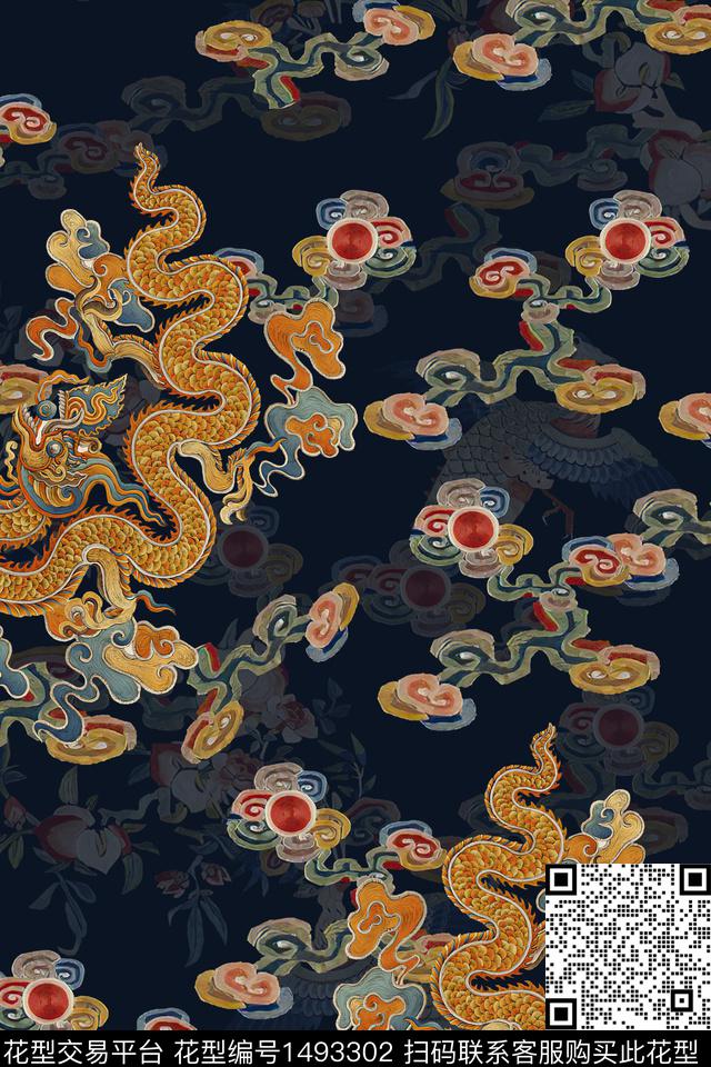 香云纱真丝中国风数码印花华亿平台下载（图片编号: 1493302） - 瓦栏（Walan）