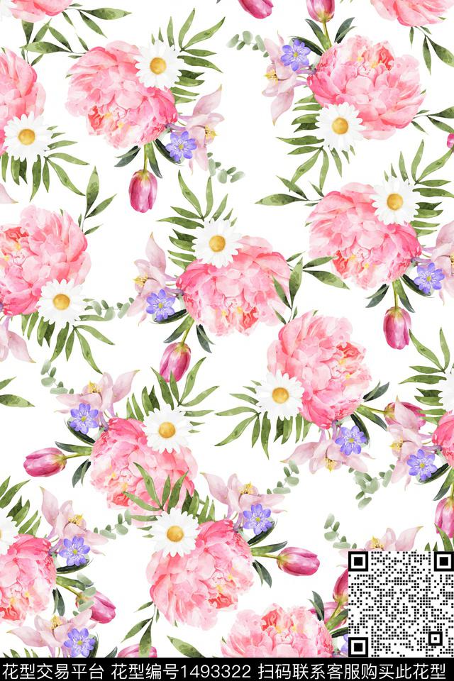 女装花卉大牌风数码印花华亿平台下载（图片编号: 1493322） - 瓦栏（Walan）