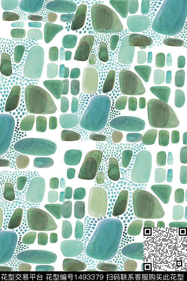 几何小清新真丝数码印花华亿平台下载（图片编号: 1493379） - 瓦栏（Walan）
