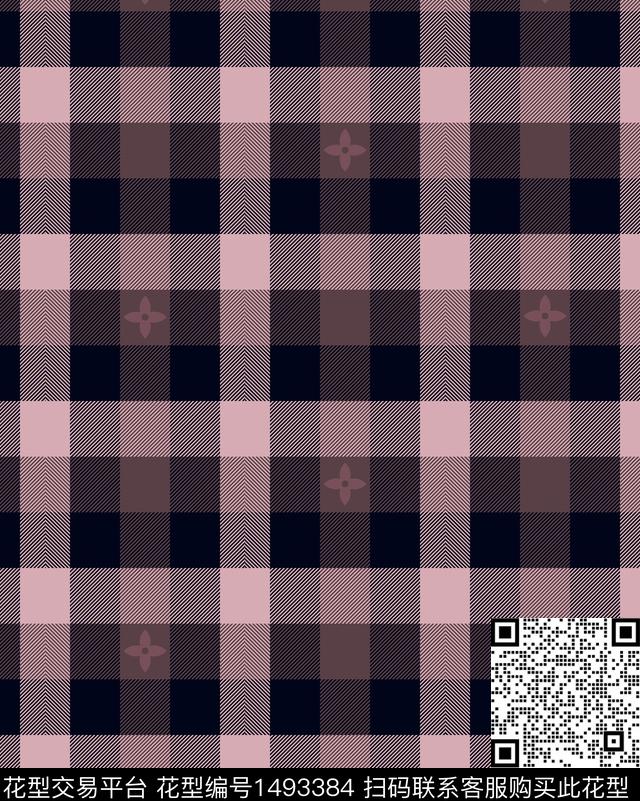 几何格子大牌风传统印花华亿平台下载（图片编号: 1493384） - 瓦栏（Walan）