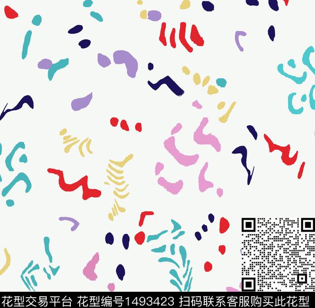 几何格子大牌风数码印花华亿平台下载（图片编号: 1493423） - 瓦栏（Walan）